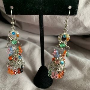 Multi color jhumki earrings